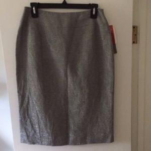 NEW Lafayette 148 Gray/Silver Pencil Skirt Sz. 4